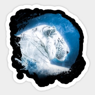 White Tiger Animal Wildlife Jungle Nature Adventure Hunt Spotlight Sticker